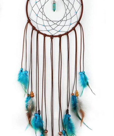 Atrapasueños con Plumas Turqueza