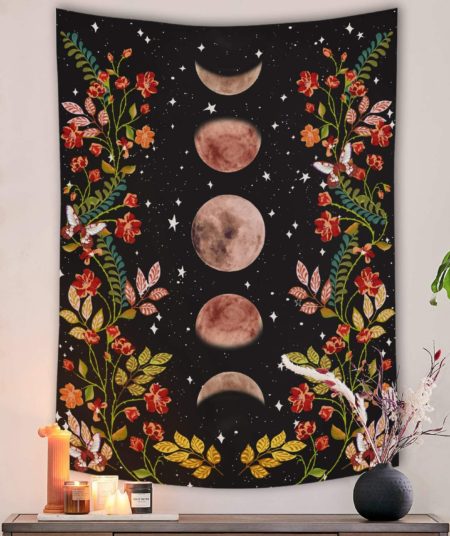 Telar Negro Fases Luna Flores