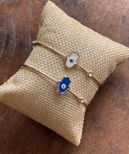 Pulsera Mano Hamsa Aro sin Cristales